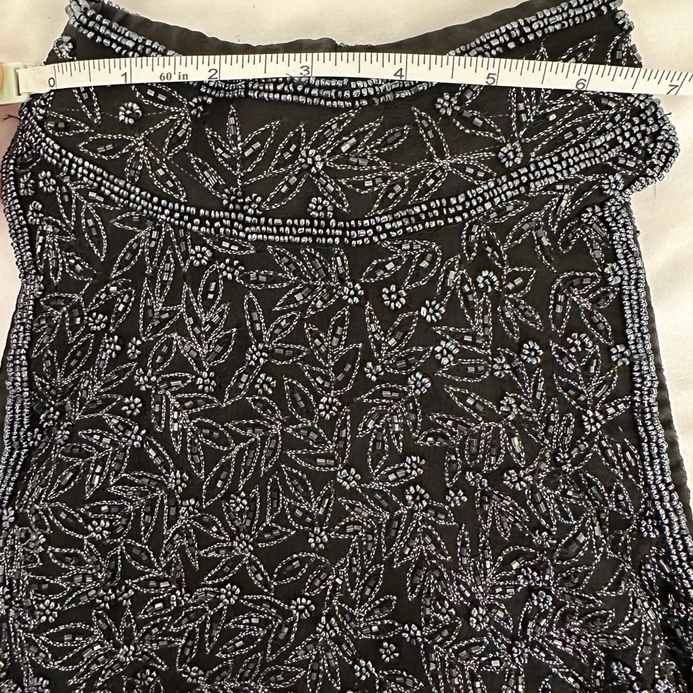 Vintage Papell Boutique Silk Black Beaded Halter Top with Touch of Glamour/Y2K - Picture 9 of 9